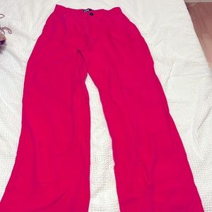 Wide leg , high waisted , hot pink modal pants